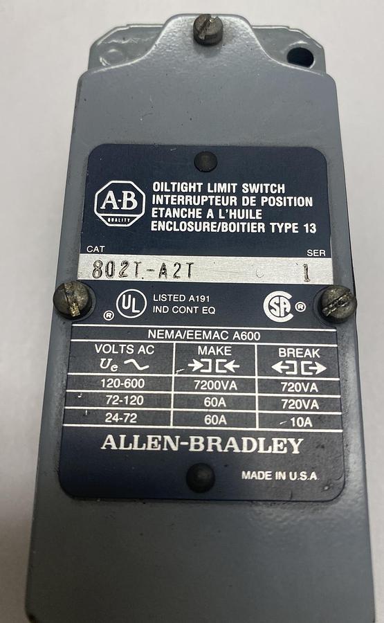 Allen-Bradley,802T-A2T,Limit Switch NOS