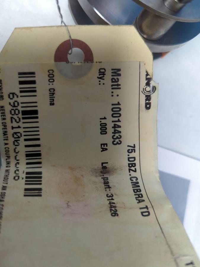 REXNORD,75 DBZ CMBRA TD,COUPLING CENTER MEMBRANE NOS