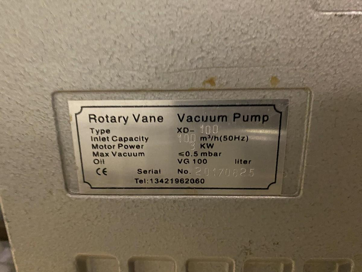 Used Wanhuai,XD-100,Rotary Vane Vacuum Pump 3KW Max Bar 0.5mbar