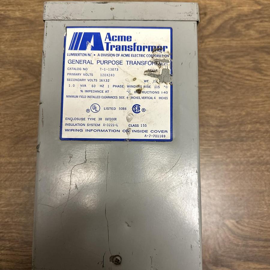 Used Acme,T113073,Transformer 120/240VAC