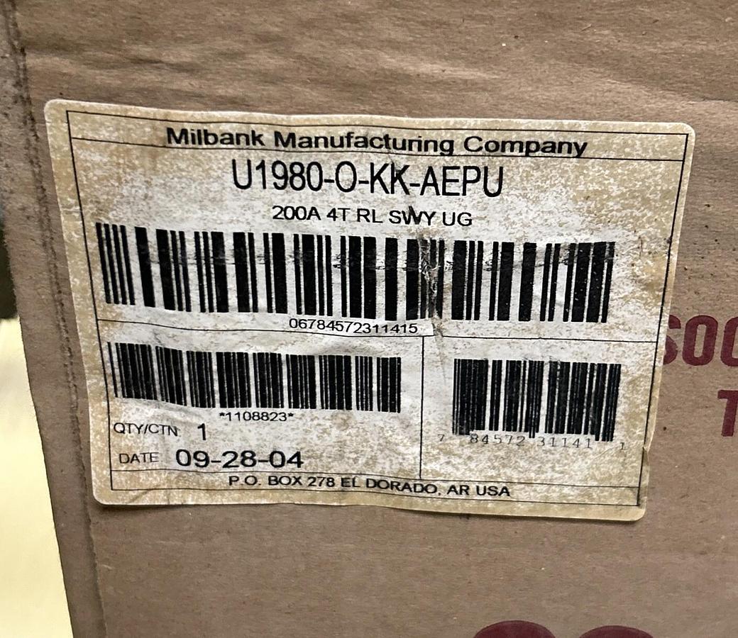 MILBANK,U1980-O-KK-AEPU,SOCKET METER NOS