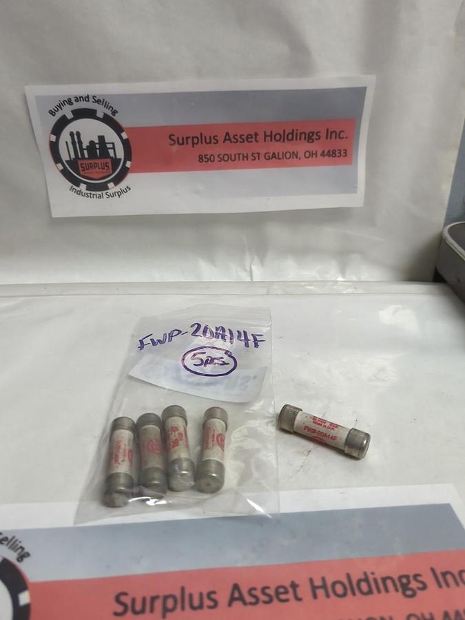 Used COOPER BUSSMANN,FWP20A14F,20 AMP FUSE LOT OF 5 PRE-OWNED