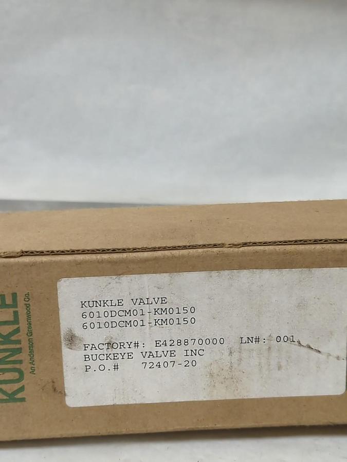 KUNKLE,6010DCM01-KM,VALVE 1/2 IN 350SCFM 150 PSIG NOS