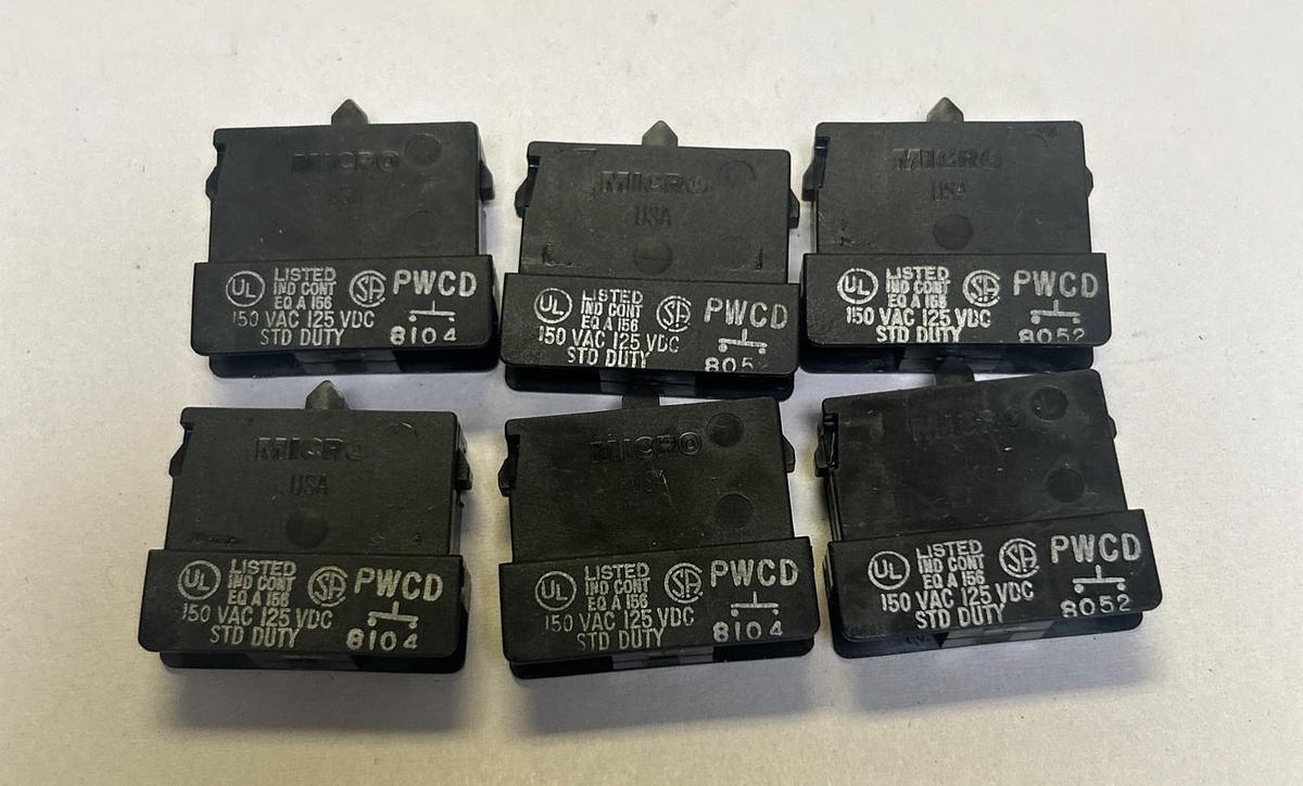 HONEYWELL MICROSWITCH,PWCD,CONTACT BLOCK LOT OF 6 NOS
