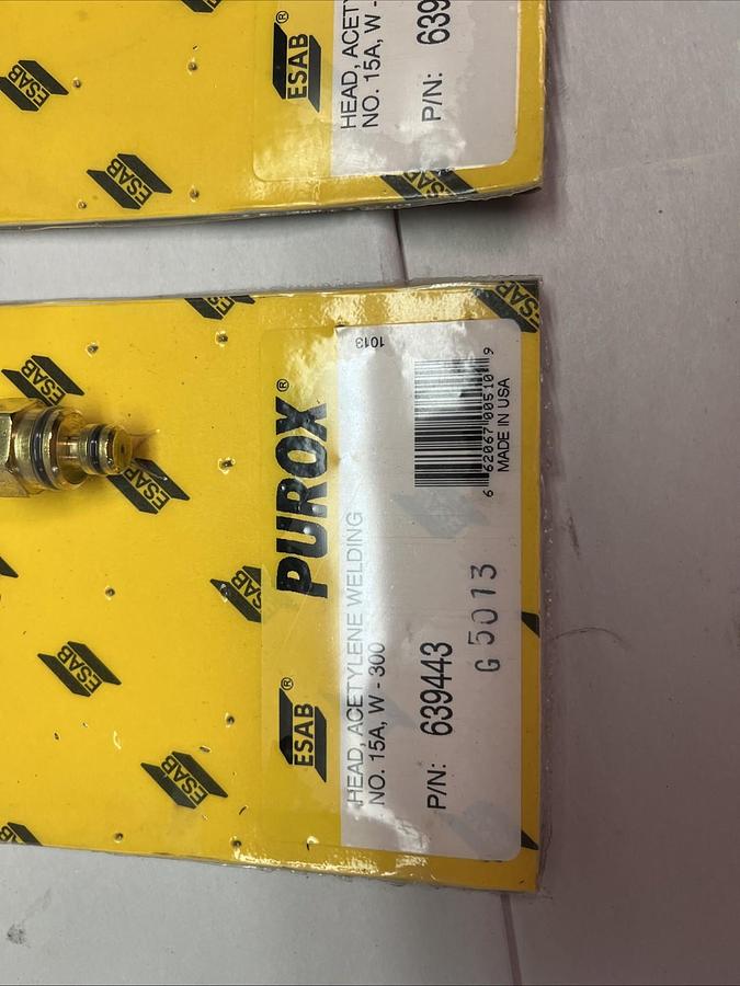 Used ESAB,639443,ACETYLENE WELDING TORCH TIP PUROX W-300 #15 LOT OF 2