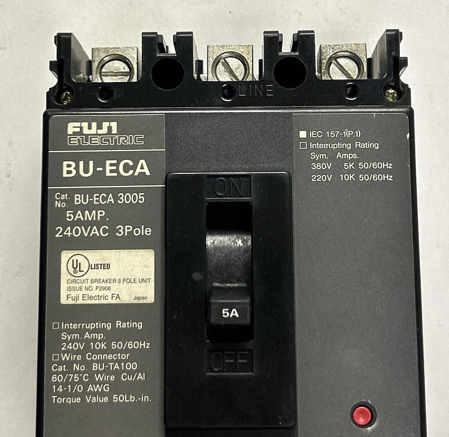Used FUJI ELECTRIC,BU-ECA-3005,CIRCUIT BREAKER 5A 240V 3P