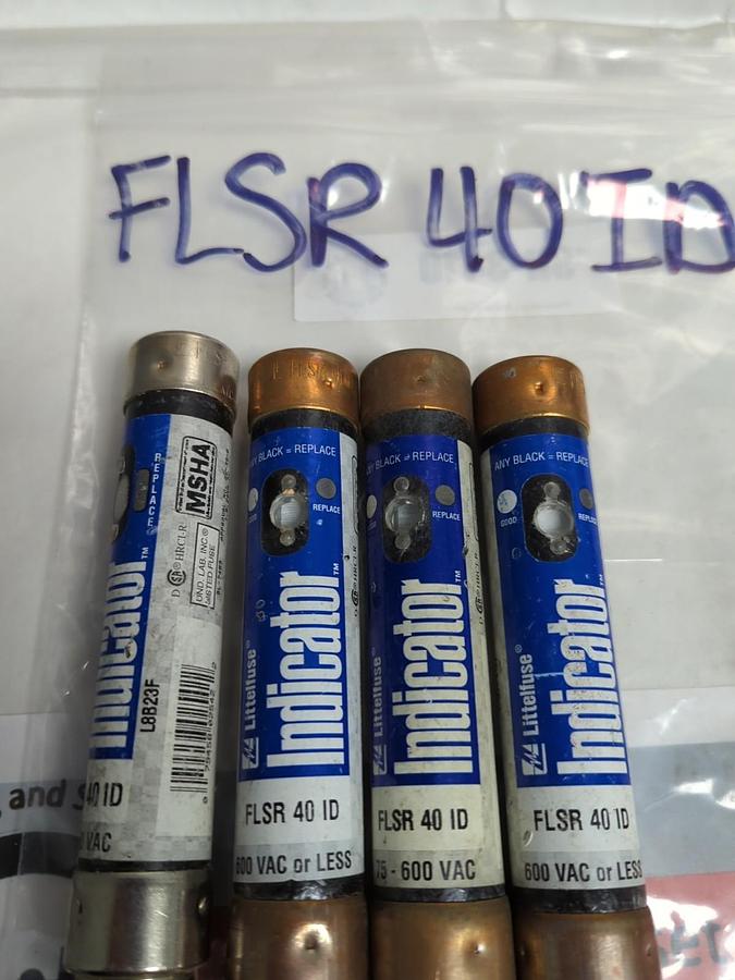 Used LITTELFUSE,FLSR40ID,INDICATOR 40 AMP FUSE LOT OF 4 PRE-OWNED