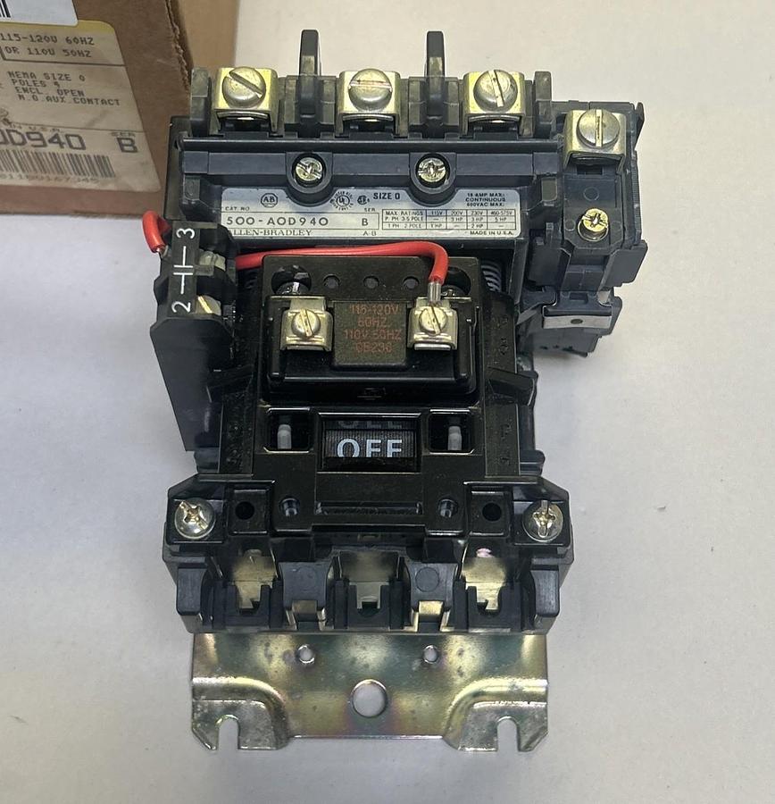 Used ALLEN BRADLEY,500-A0D940,CONTACTOR SIZE 0