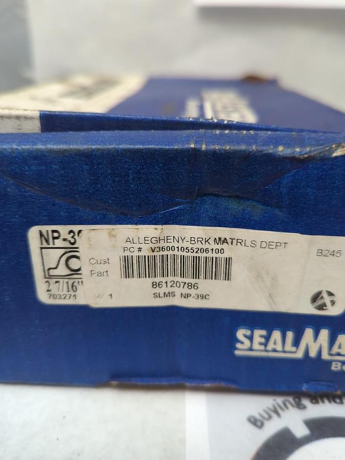 SEALMASTER,NP-39C,PILLOW BLOCK BEARING 2-BOLT BASE 2-7/16 IN BORE NOS