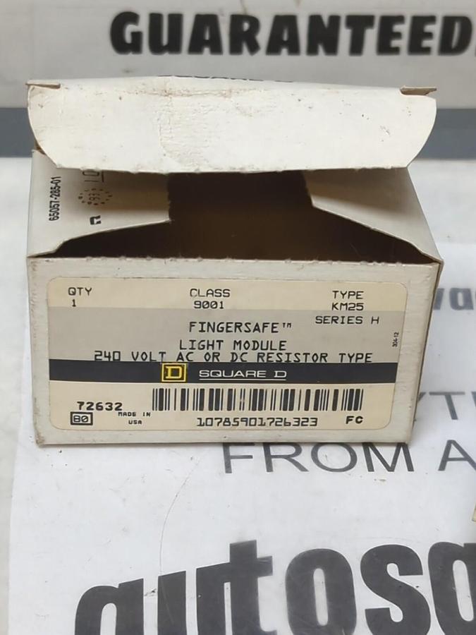 SQUARE D,72632,TYPE KM25 SERIES H LIGHT MODULE RESISTOR 240V NOS