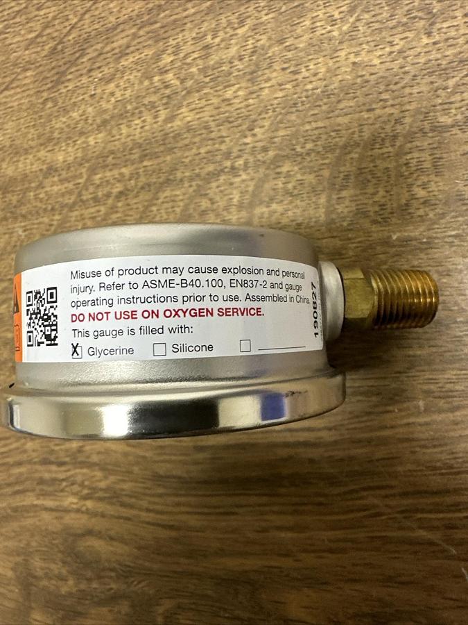 Weksler,BY12YPE4LW,0-60 PSI Filled Pressure Gauge