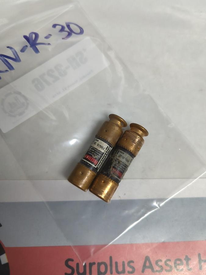 Used COOPER BUSSMANN,FRN-R-30,FUSETRON 30 AMP FUSE LOT OF 2 PRE-OWNED