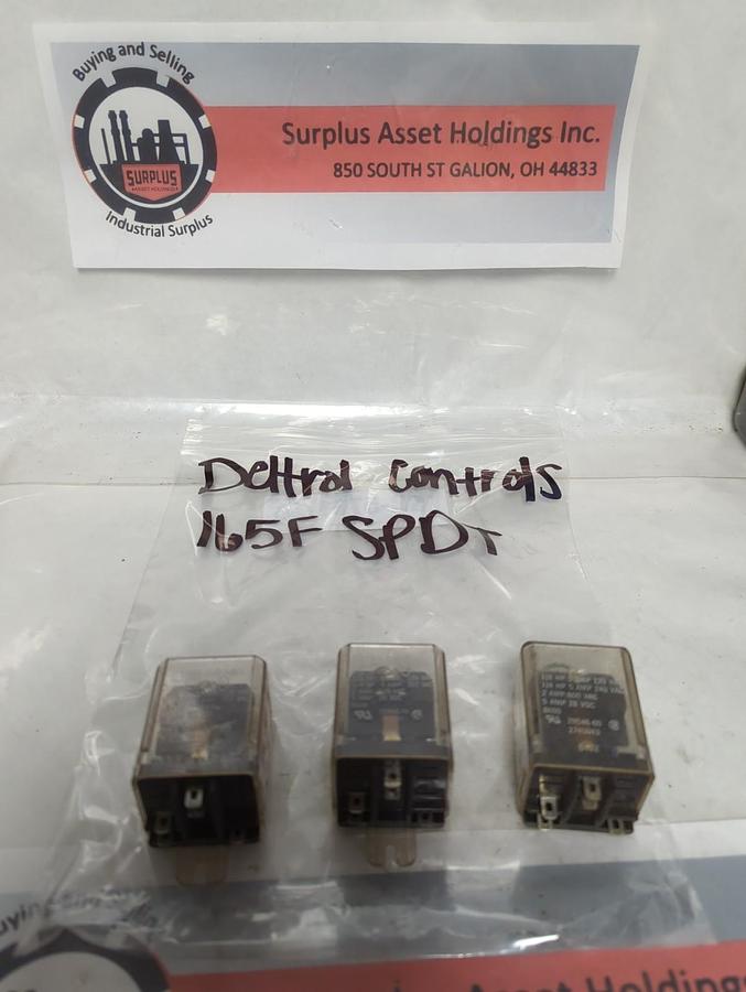 Used DELTROL CONTROLS,165F SPDT,RELAY 5 AMP LOT OF 3 PRE-OWNED