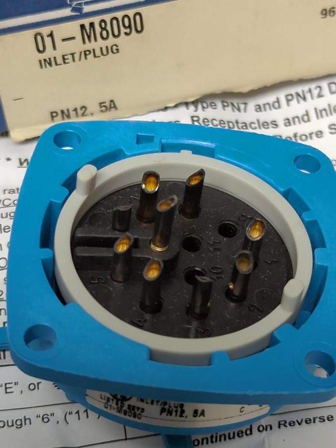 METRIC CORPORATION,01-M8090,12-PIN MALE INLET PLUG NOS