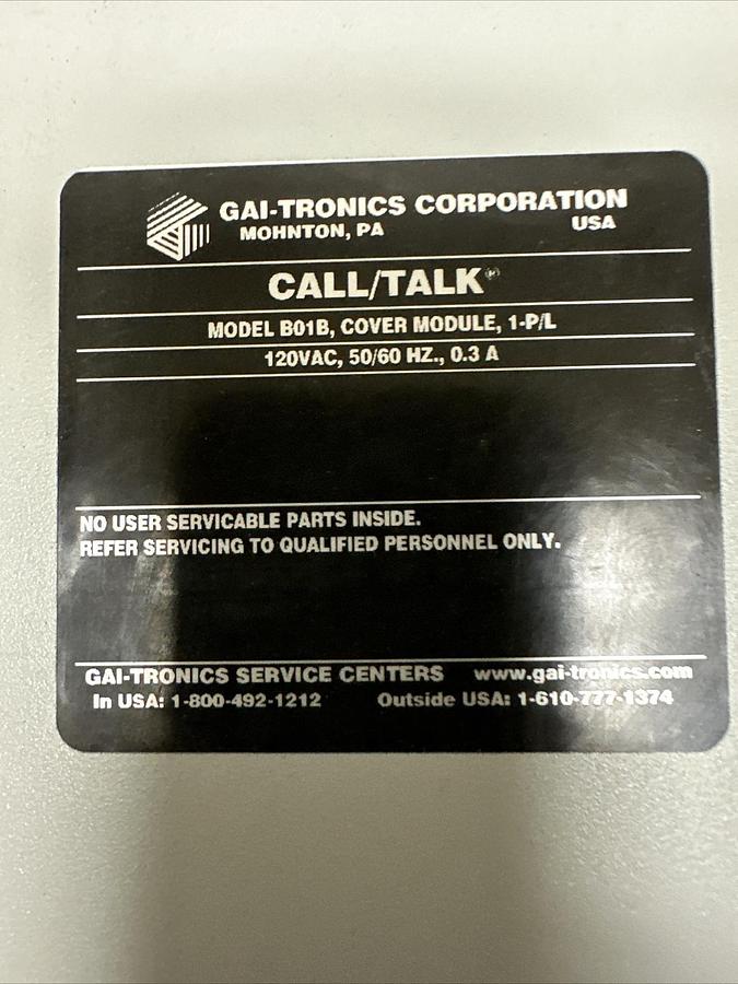 Gai-Tronics,B01B,Cover Module W/A01B Amplifier Enclosure