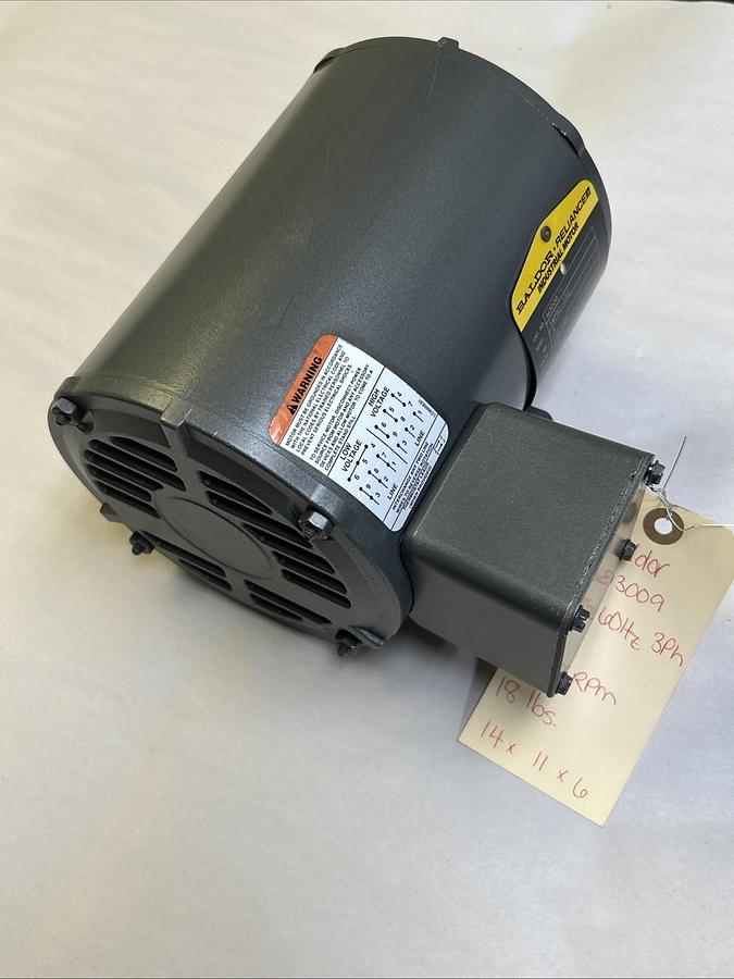 BALDOR,M3009,MOTOR 1/2HP 3450RPM 230/460V 3PH 48 FRAME NOS
