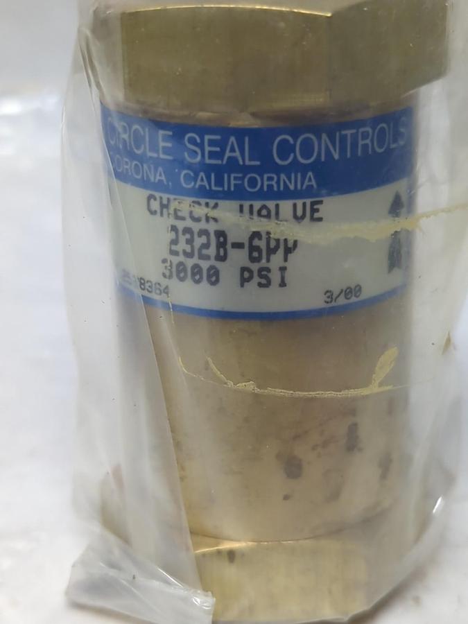 CIRCLE SEAL,N-232B-6PP,CHECK VALVE 3000PSI NOS