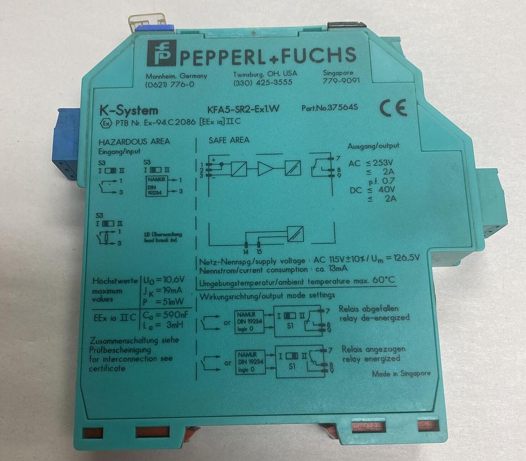 Used PEPPERL & FUCHS,KFA5-SR2-EX1.W,SWITCH AMPLIFIER