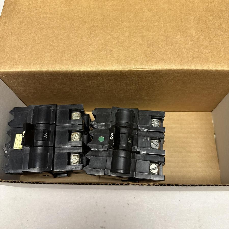 Used F.P.E.,NB320,20AMP 3 Pole 240VAC Circuit Breaker LOT of 2