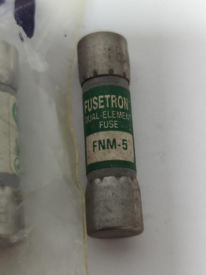 COOPER BUSSMANN,FNM-5,FUSETRON 5 AMP FUSES LOT OF 3 NOS