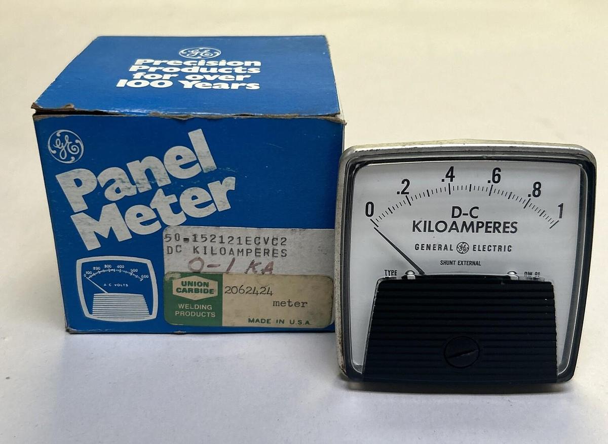 GENERAL ELECTRIC,50-152121ECVC2,PANEL METER 0-1 DC KILOAMPERES NOS