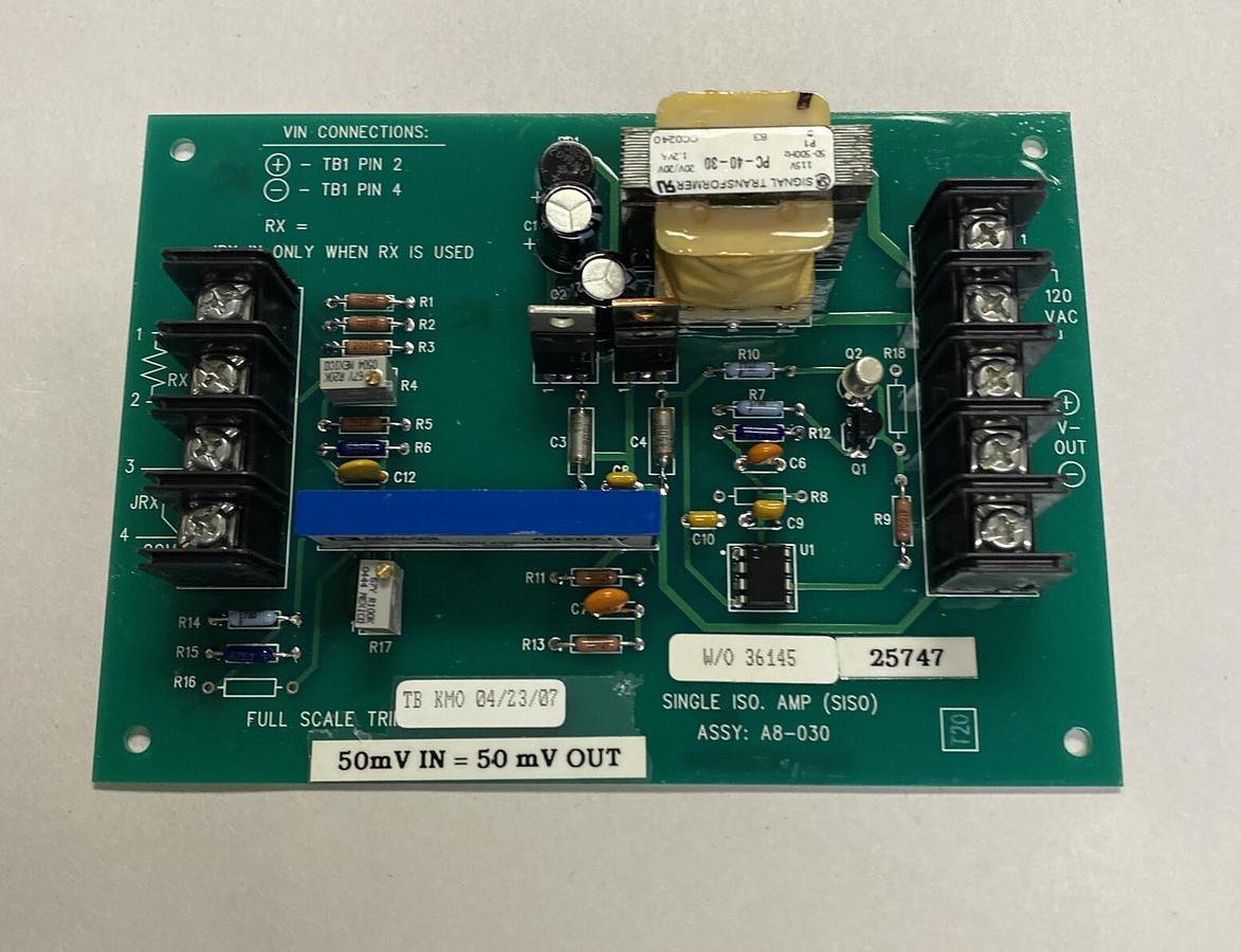 RAPID POWER TECHNOLOGIES,A8-030,SINGLE ISO AMP CONTROL CIRCUIT BOARD NOS