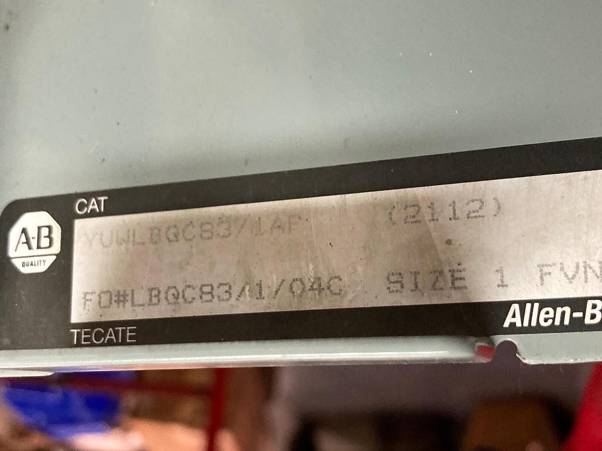 Used Allen-Bradley,2100 2112,Size 1 Fused MCC 12 Inch Starter Bucket