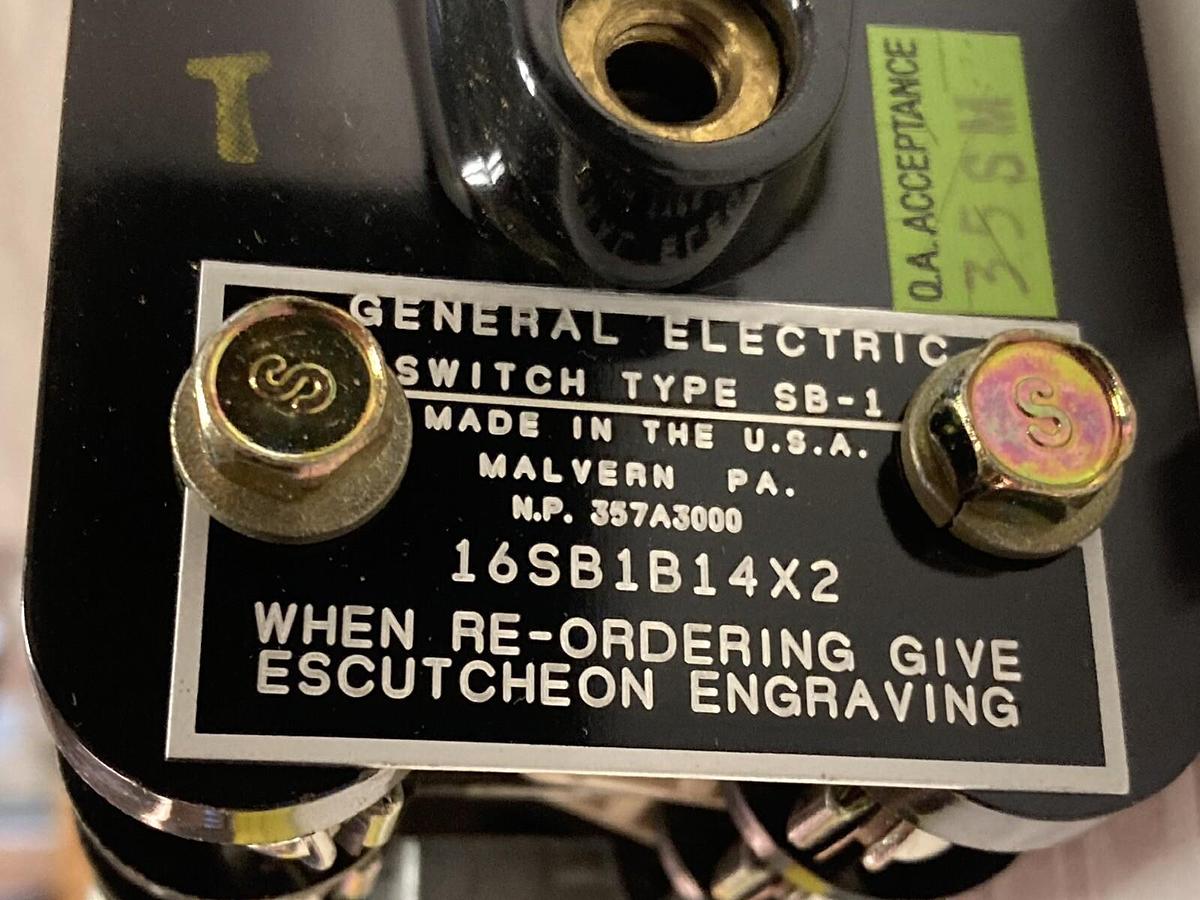 Used General Electric,16SB1B14X2,Type SB-1 Rotary Switch