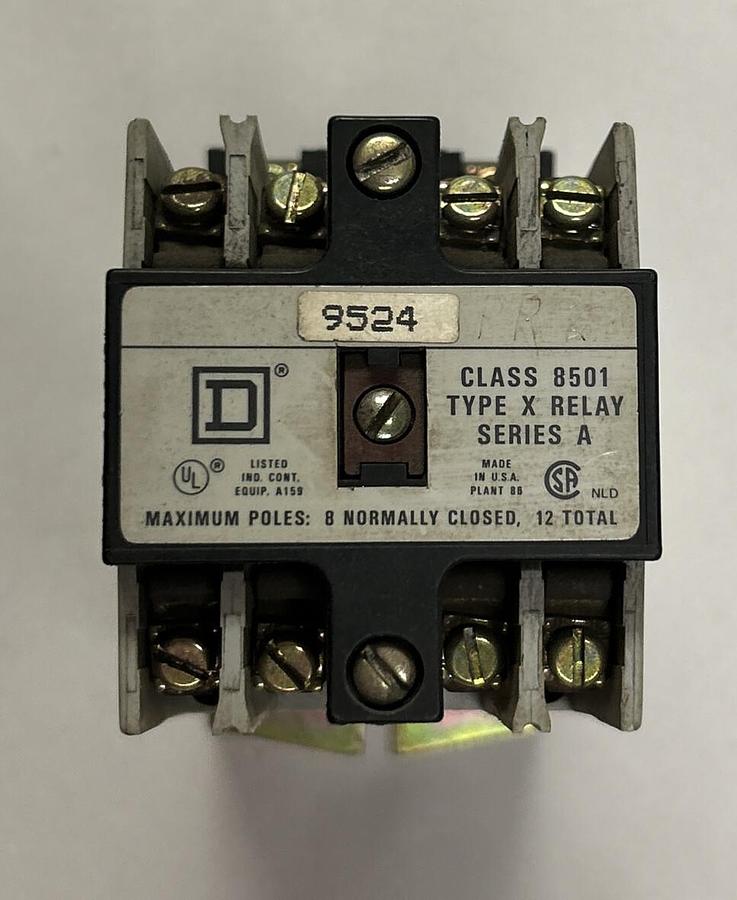 Used SQUARE D,8501X040,AC CONTROL RELAY