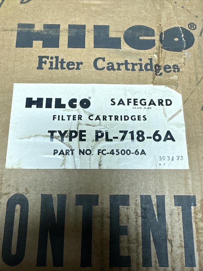 Hilco,PL-718-6A,Filter Cartridges NOS Box of 6