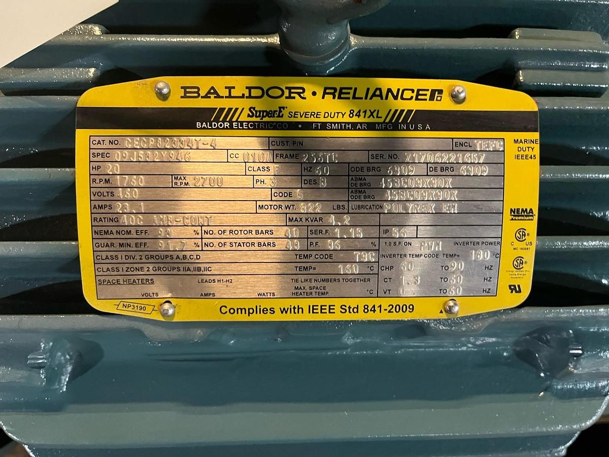 Used FTI,UC4310,ULTRACHEM 4"X3X10 SEALLESS MAGNETIC PLASTIC LINED CHEMICAL PUMP 20HP