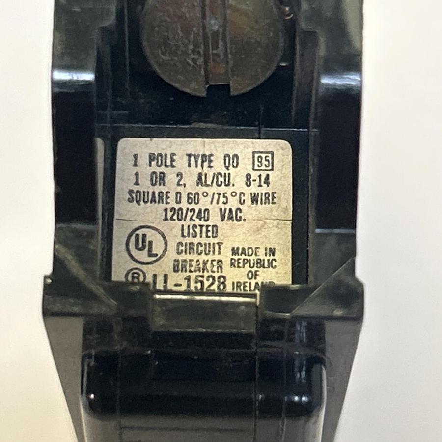Used SQUARE D,QO120,CIRCUIT BREAKER 20A 120/240V 1P LOT OF 2