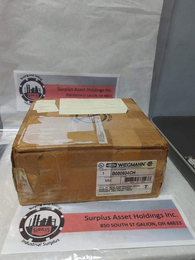 WIEGMAN,B080804CH,CONTINUOUS HINGE JUNCTION BOX 8 IN X 8 IN X 4 IN NOS