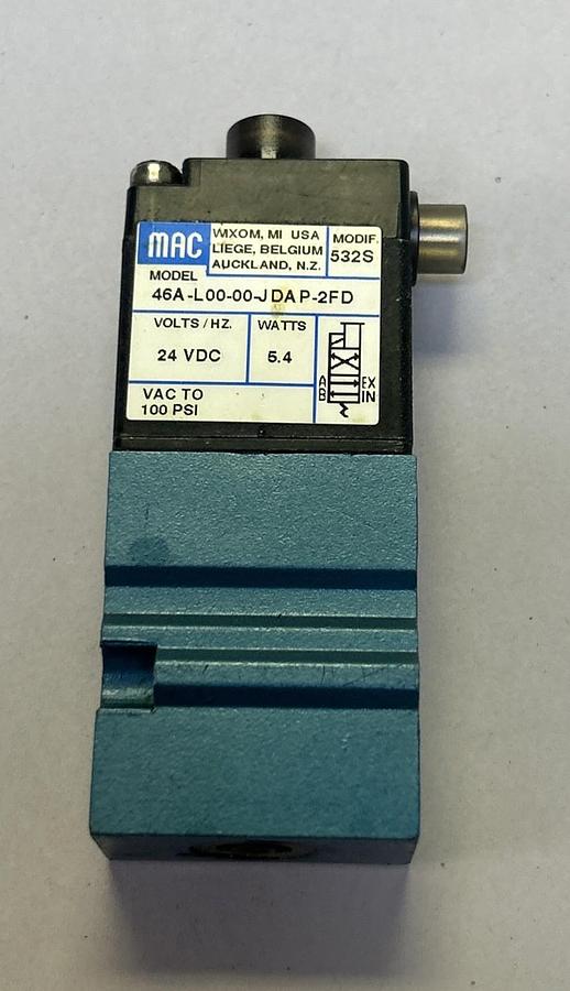 Used MAC VALVES,46A-L00-00-JDA-2FD,POPPIT VALVE