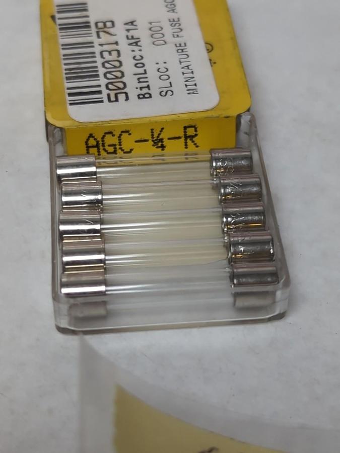COOPER BUSSMANN,AGC-1/4-R,FAST ACTING 1/4 AMP FUSE LOT OF 7 NOS
