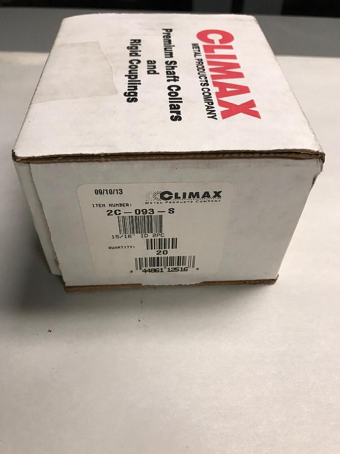 Used Climax,2C-093-S,Clamping Shaft Collar 15/16 INCH SS Box of 20