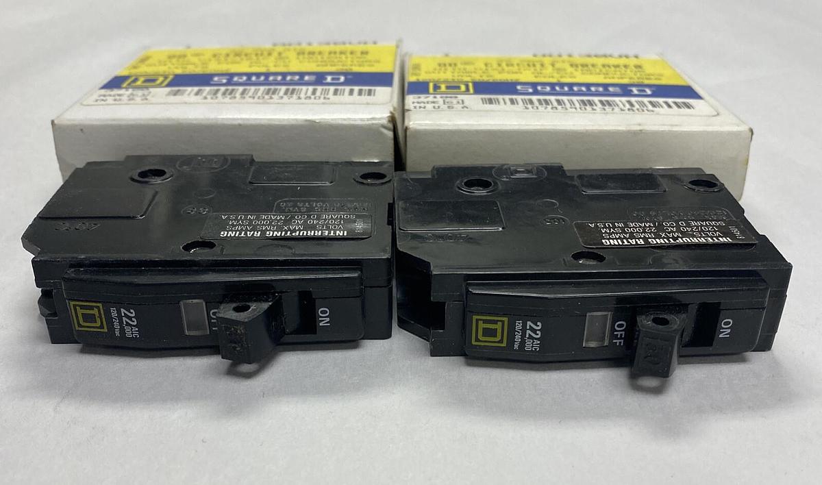 Square D,QO130VH,Circuit Breaker 30A 120/240V 1 Pole Lot Of 2 NOS