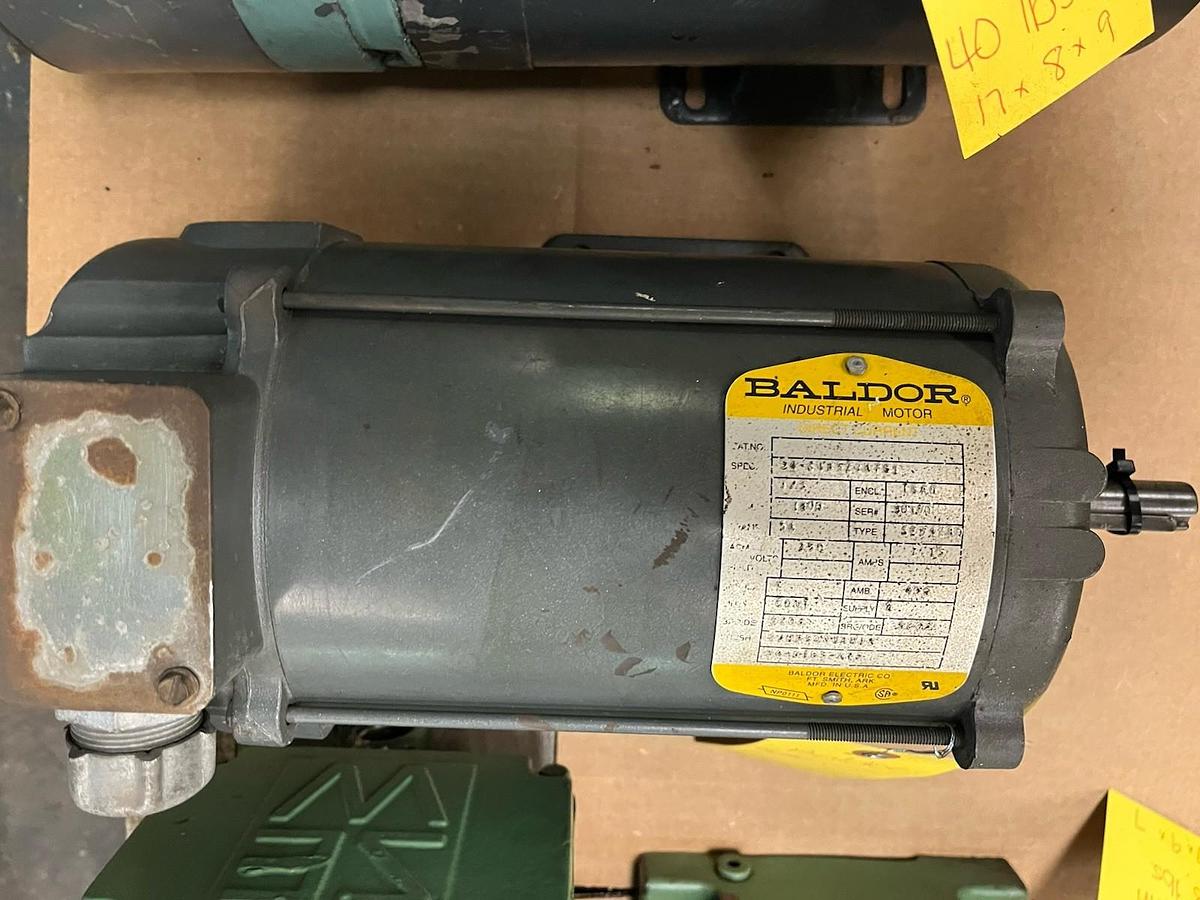 Used BALDOR,1/3HP,DC MOTOR 1800RPM .33HP 250VDC FRAME 56