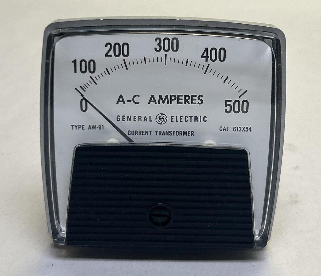GENERAL ELECTRIC,613X54,PANEL METER 0-500 AC AMPERES NOS