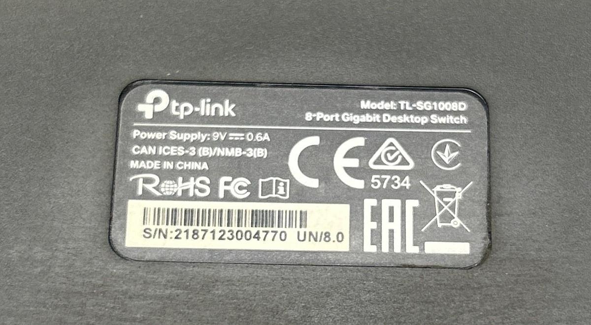 Used TP-LINK,TL-SG1008D,8-PORT SWITCH