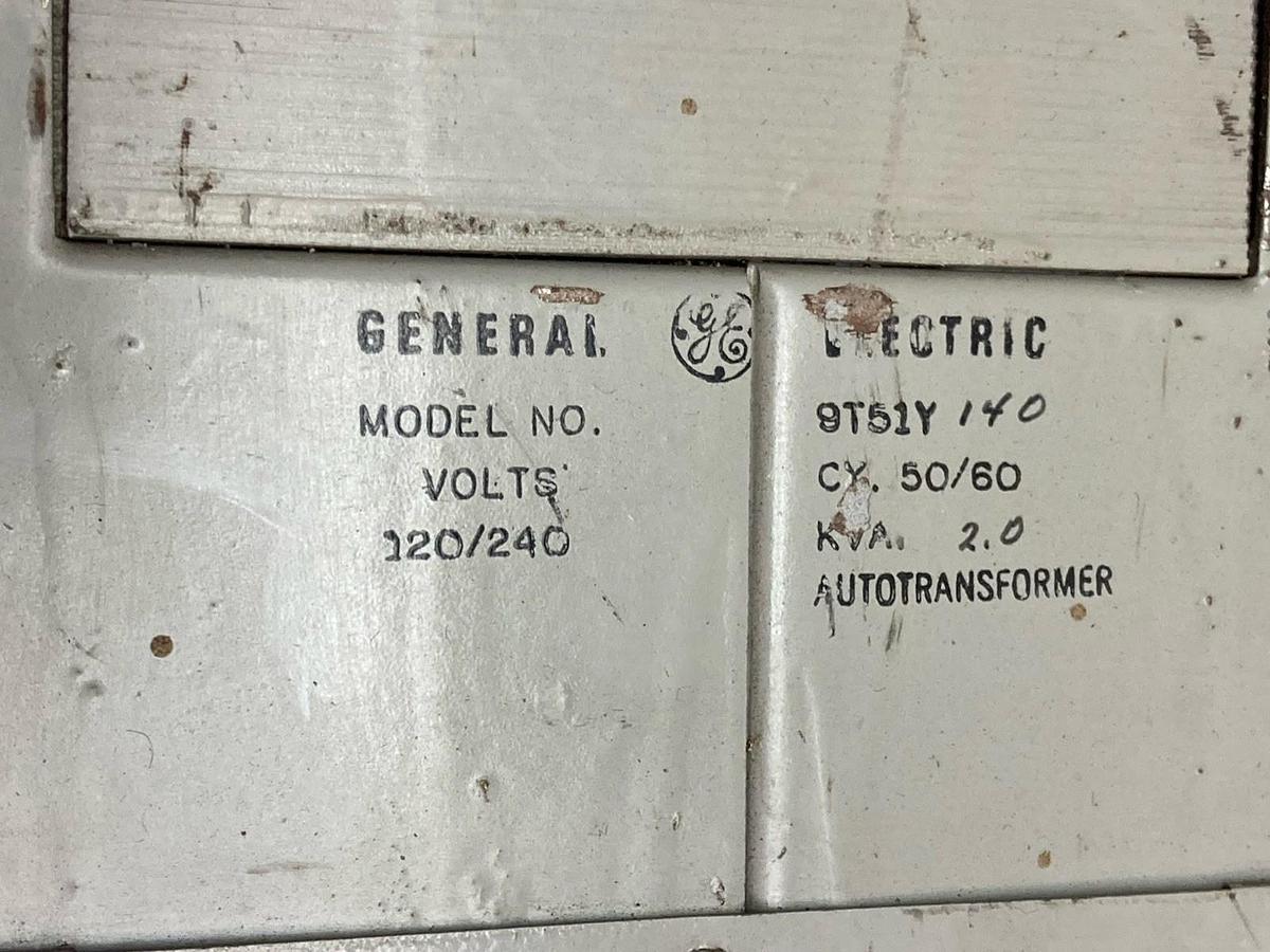 Used General Electric,9T51Y140,Transformer 120/240V 50/60Cy 2.0KVA