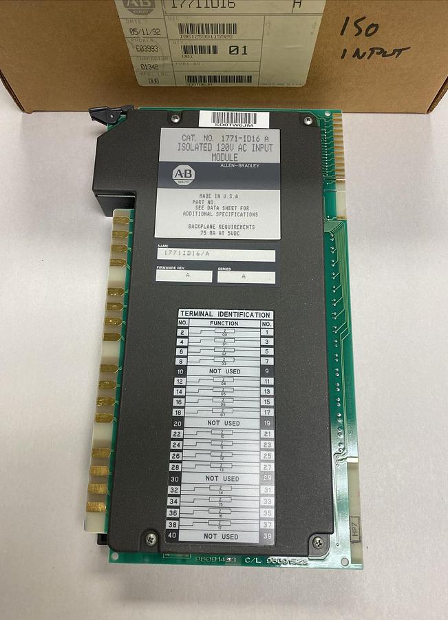 Allen-Bradley,1771-ID16,Ser A Isolated 120V Ac Input Module NOS