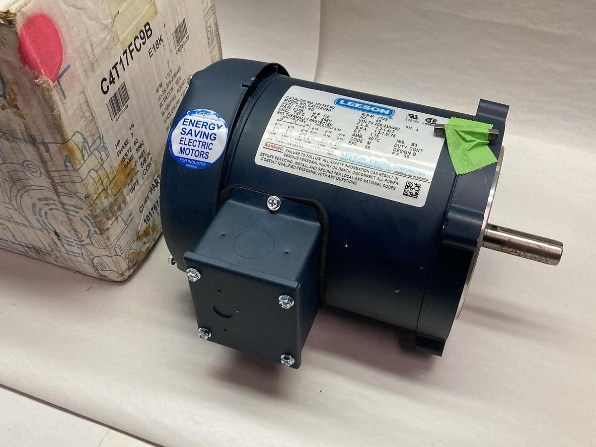 Leeson Electric,C4T17FC9B,3-Phase AC Motor 1/4Hp 1725rpm S56C Frame 60Hz