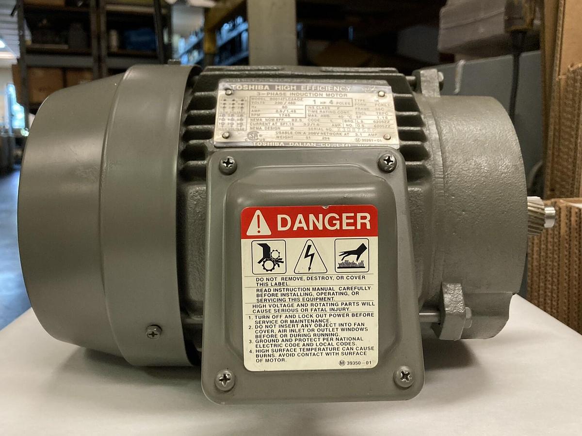 Toshiba,B0014FLC2AO2,1 HP 3-Phase Induction Motor 1745 RPM  230/460V 56C Frame