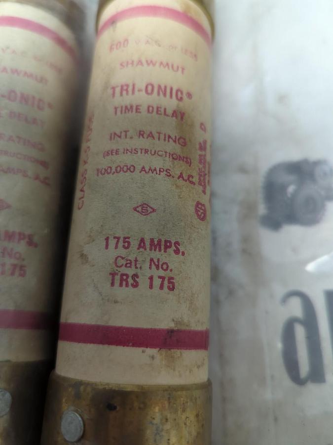 GOULD SHAWMUT,TRS-175,TRI-ONIC 175 AMP FUSES LOT OF 3 NOS
