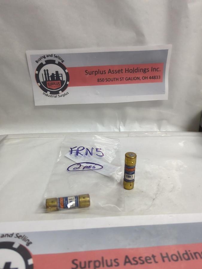 Used COOPER BUSSMANN,FRN5,FUSETRON 5 AMP FUSE LOT OF 2 PRE-OWNED