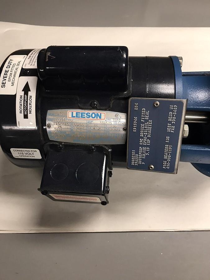 Scot,3082K101,Pump Leeson Motor 1/4HP 1725/1425RPM 115/230V Fr56CZ