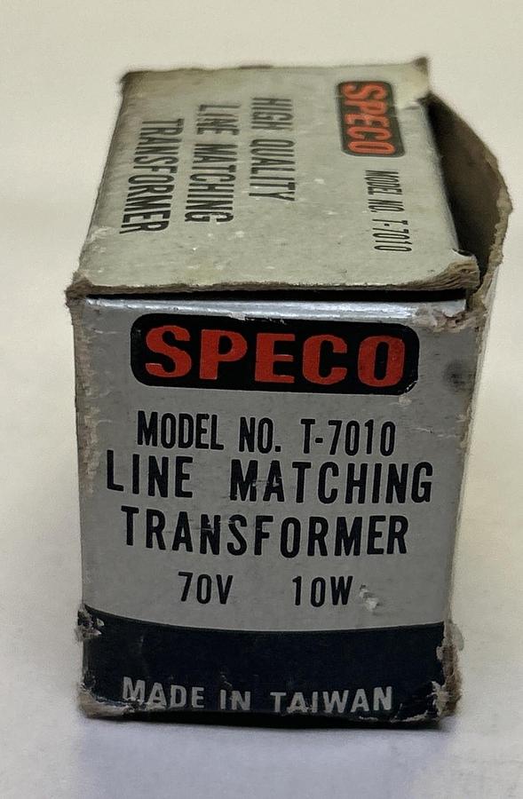 SPECO,T-7010,LINE MATCHING TRANSFORMER 70V 10W NOS