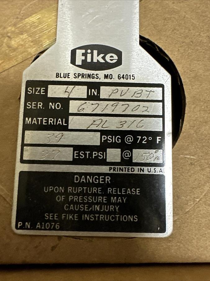 Fike,39psig,PVBT Rupture Disk