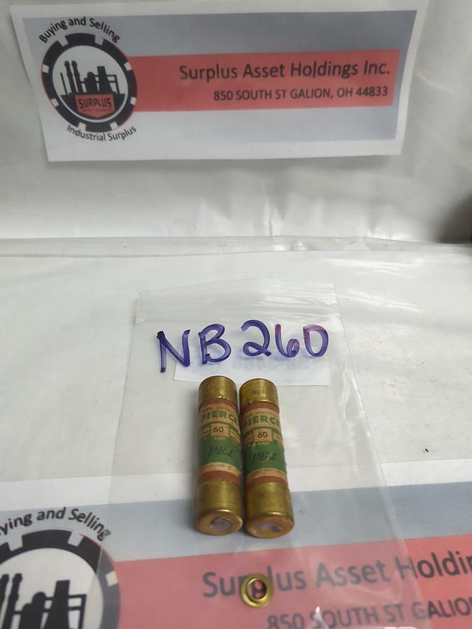 Used PIERCE,NB260,60 AMP FUSE LOT OF 2 PRE-OWNED